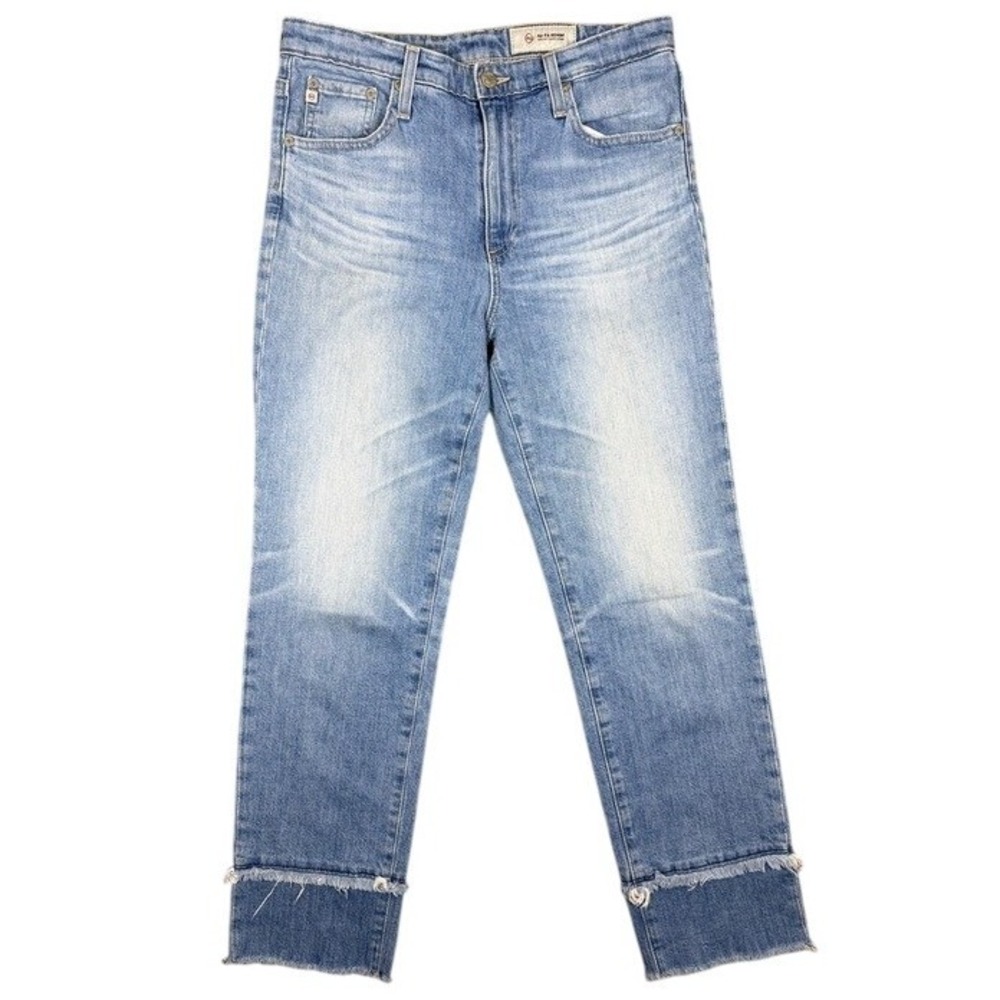 AG‎ Adriano Goldschmied Isabelle High Rise Straight Crop Jeans Light Wash 29R